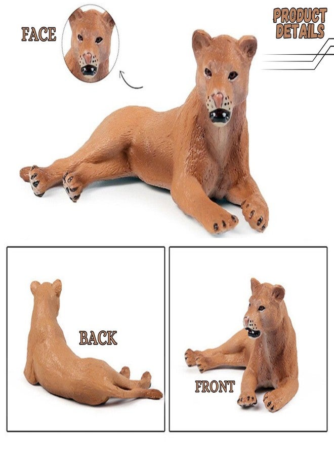 Mallexo لعبة مجسم أسد واقعي من ماليكسو للحياة البرية للأطفال، أسود جبلية برية أفريقية مصغرة، مجموعة ألعاب تعليمية وتدريبية للبنات والأولاد، أفضل هدية عيد ميلاد (قطعة واحدة) - Image 2